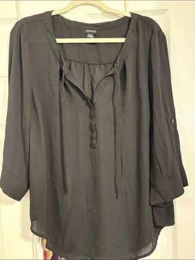 Black Blouse with adjustable sleeves size 1X Plus
